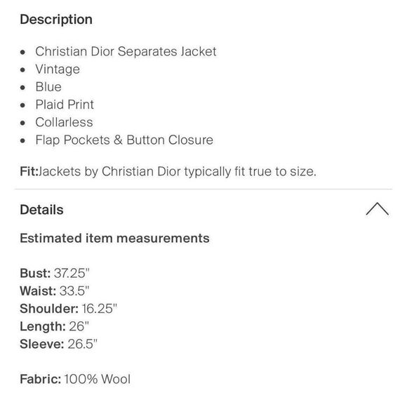 Christian Dior Authentic Black Purple Wool Long Sleeve Blazer Jacket 10 Medium - Picture 4 of 9